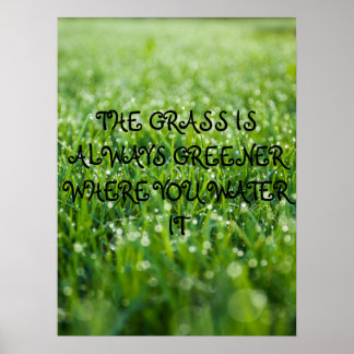 The grass is always greener where you water it  poster