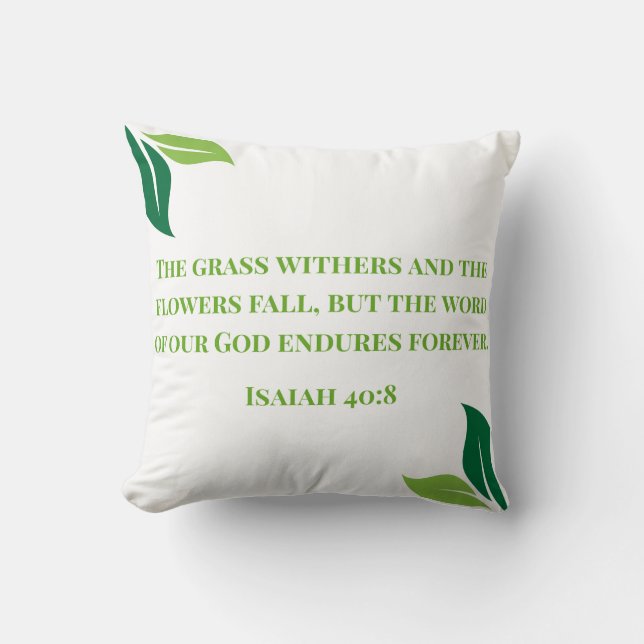 The Grass Withers Decorative Pillow (Front)