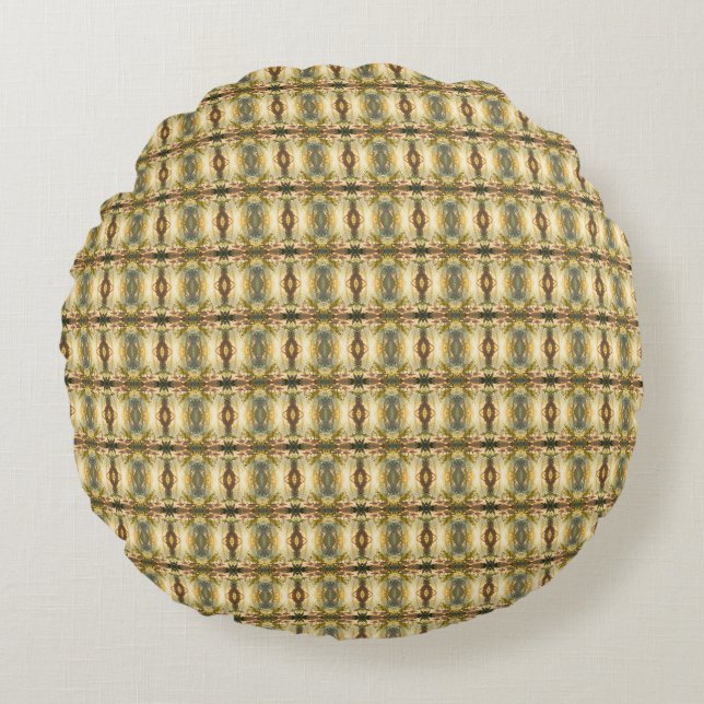 The Grasshopper and the Nectar Artwork.1 Round Pillow (Front)