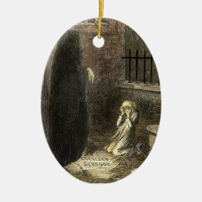The Grave of Scrooge. Ceramic Ornament (Front)