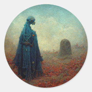 The Grave Surreal Sci-Fi Fantasy Alien Classic Round Sticker