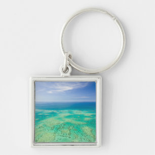 The Great Barrier Reef, aerial view of Green 2 Keychain