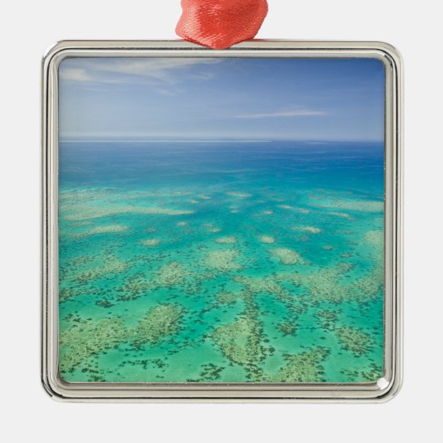 The Great Barrier Reef, aerial view of Green Metal Ornament (Front)