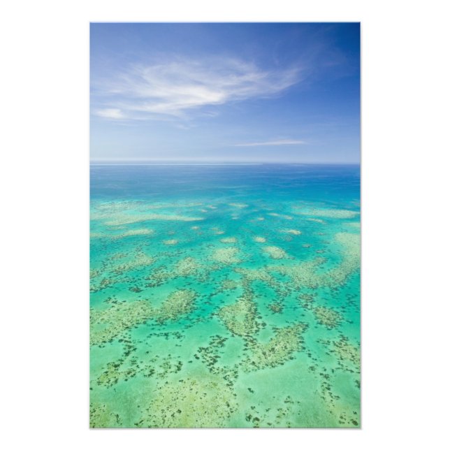 The Great Barrier Reef, aerial view of Green Photo Print (Front)