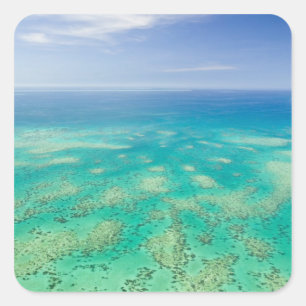 The Great Barrier Reef, aerial view of Green Square Sticker