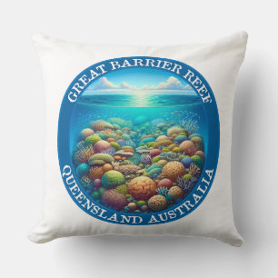 The Great Barrier Reef, Queensland, Australia Throw Pillow