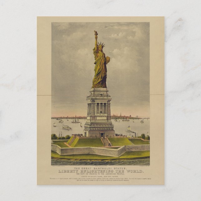 The Great Bartholdi Statue by Ives 1885 Postcard (Front)