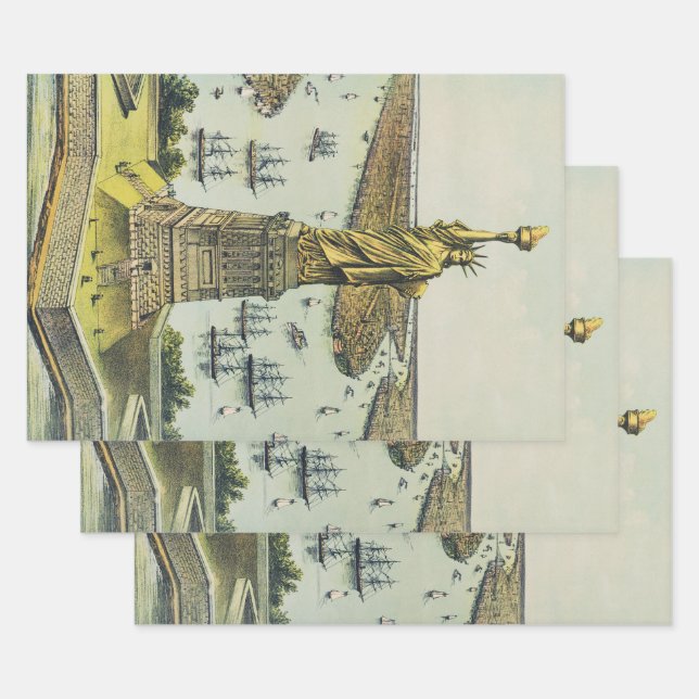 The Great Bartholdi Statue, Statue of Liberty Wrapping Paper Sheet (Set)