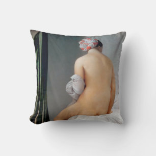 The Great Bather (Seated Woman), Dominique Ingres Throw Pillow
