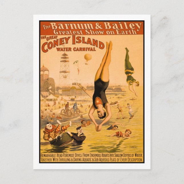 The Great Coney Island Water Carnival 2 Postcard (Front)