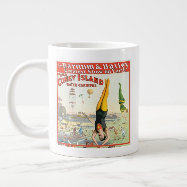 The Great Coney Island Water Carnival Large Coffee Mug (Left)