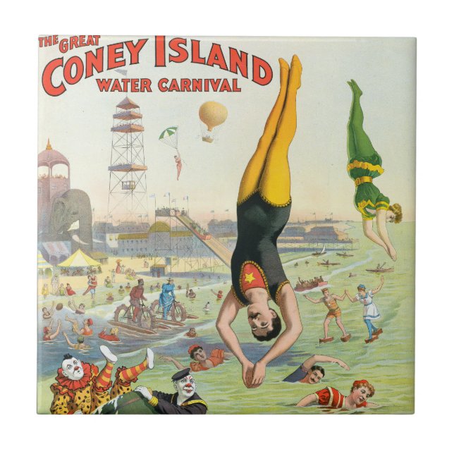 The Great Coney Island Water Carnival Tile (Front)