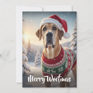 The Great Dane Dog Merry Woofmas Holiday Card