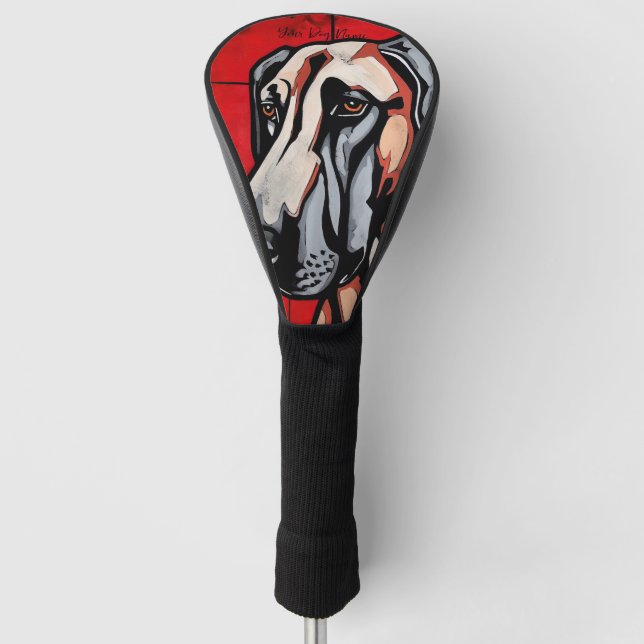 The Great Dane Dog, Red and Black 001 - Ulises Dal Golf Head Cover (Front)