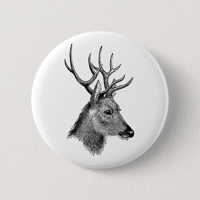 The great deer buck 2 inch round button (Front)