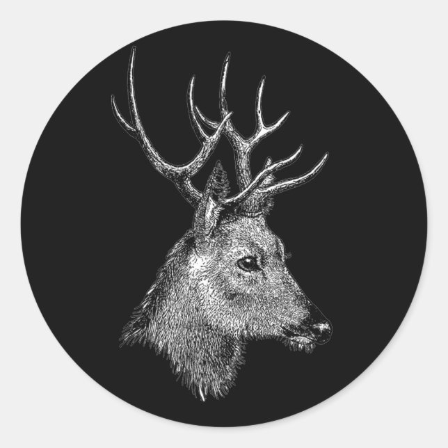 The great deer buck classic round sticker (Front)