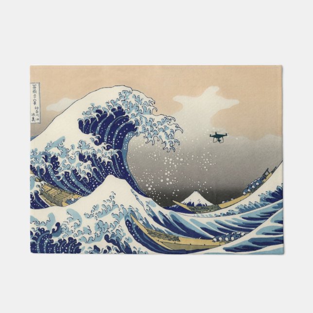 The Great Drone Wave Off Kanagawa Doormat (Front)