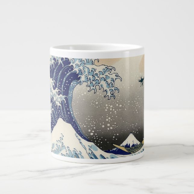 The Great Drone Wave Off Kanagawa Large Coffee Mug (Front)