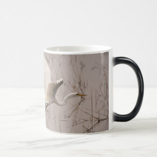 The Great Egret Black/White 11 oz Morphing Mug