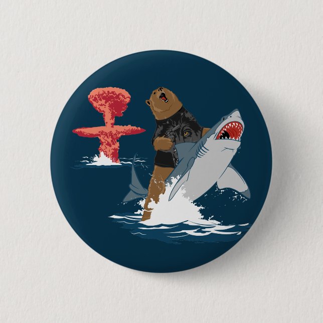The Great Escape - bear shark cavalry 2 Inch Round Button (Front)