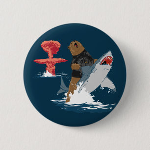 The Great Escape - bear shark cavalry 2 Inch Round Button