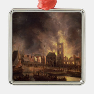 The Great Fire in the Old Town Hall, Amsterdam Metal Ornament