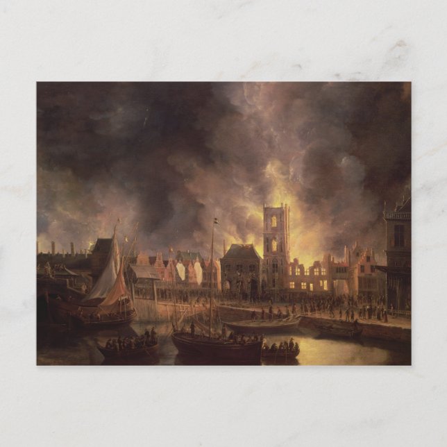 The Great Fire in the Old Town Hall, Amsterdam Postcard (Front)