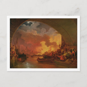 The Great Fire of London, c.1797 (oil on canvas) Postcard