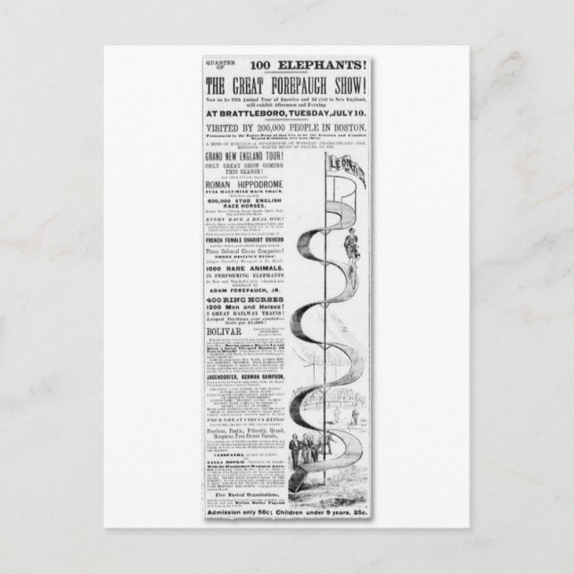 The Great Forepaugh Show Advertisement Postcard (Front)