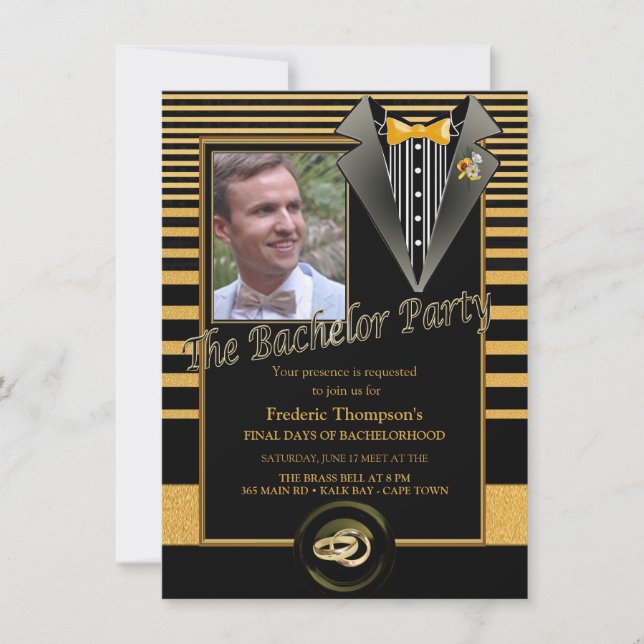 The Great Gatsby Bachelor invitation (Front)