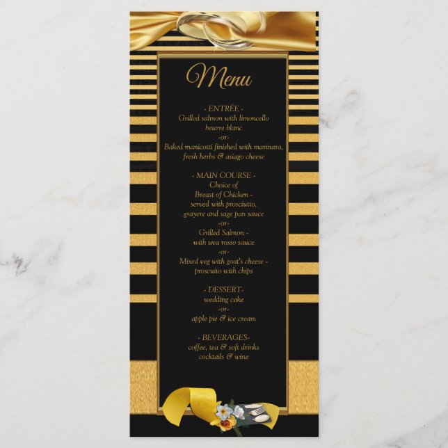 The Great Gatsby Inspiration Menu (Front)