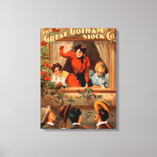 The Great Gotham Stock Co. Theatre Poster Canvas Print