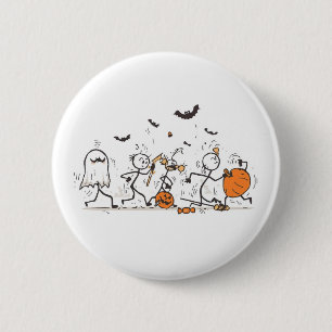 The Great Halloween Candy Fight – Playful Stick 2 Inch Round Button