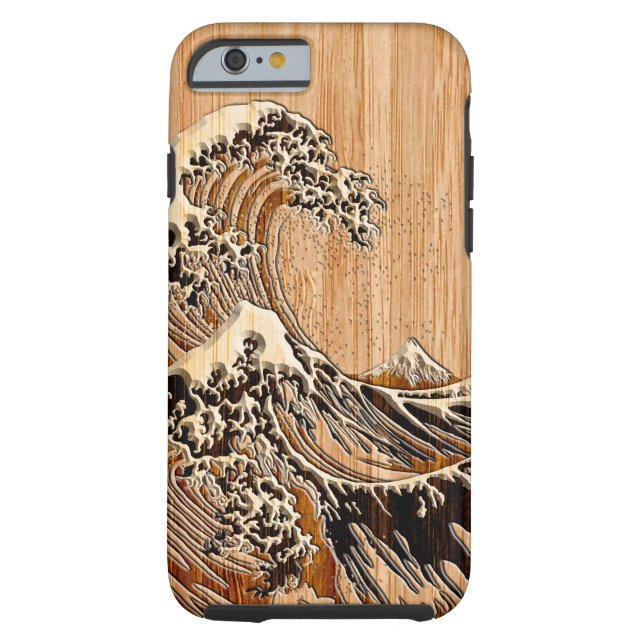 The Great Hokusai Wave Bamboo Wood Style Case-Mate iPhone Case (Back)