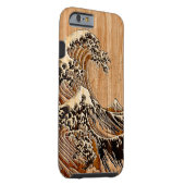 The Great Hokusai Wave Bamboo Wood Style Case-Mate iPhone Case (Back/Right)