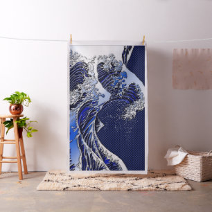 The Great Hokusai Wave Blue Decor Fabric