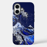 The Great Hokusai Wave chrome carbon fibre design