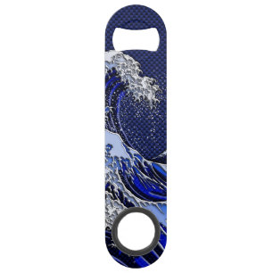 The Great Hokusai Wave chrome carbon fibre styles Bar Key