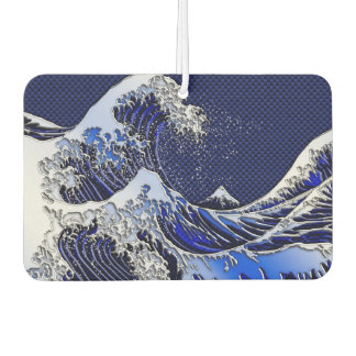 The Great Hokusai Wave Chrome Carbon Style Air Freshener