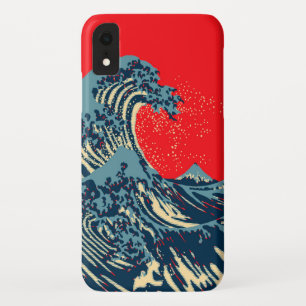 The Great Hokusai Wave in Colourful Style iPhone XR Case