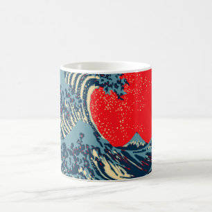 The Great Hokusai Wave in Colourful Style Coffee Mug