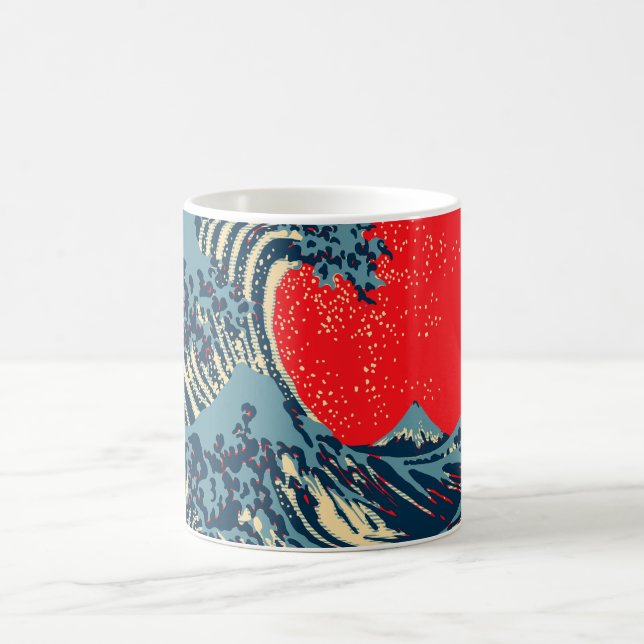The Great Hokusai Wave in Colourful Style Coffee Mug (Center)