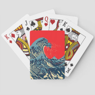 The Great Hokusai Wave in Hope Art Style Playing Cards