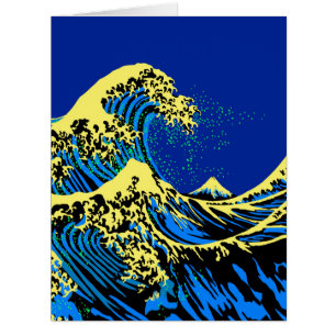 The Great Hokusai Wave in Pop Art Style Accent