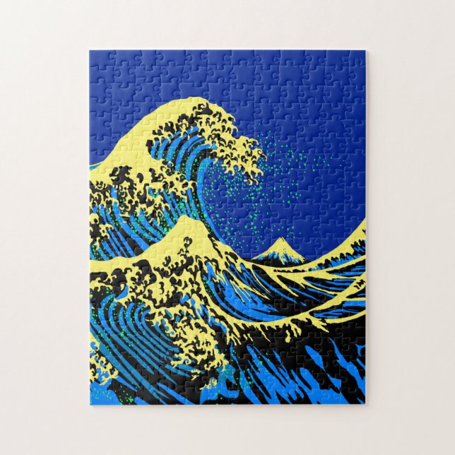 The Great Hokusai Wave in Pop Art Style Accent Jigsaw Puzzle (Vertical)