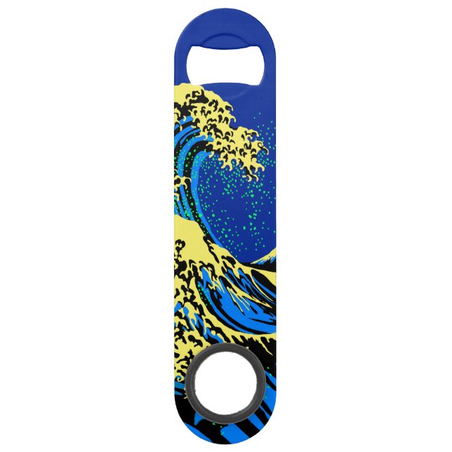 The Great Hokusai Wave in Pop Art Style Decor Bar Key (Front)