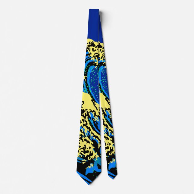 The Great Hokusai Wave in Pop Art Style Tie (Front)