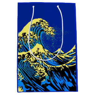 The Great Hokusai Wave in Vibrant Pop Style Medium Gift Bag