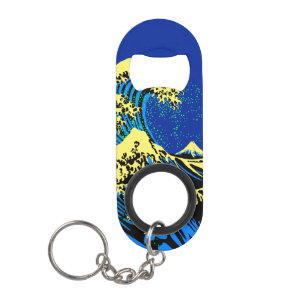 The Great Hokusai Wave in Vibrant Pop Style Mini Bottle Opener