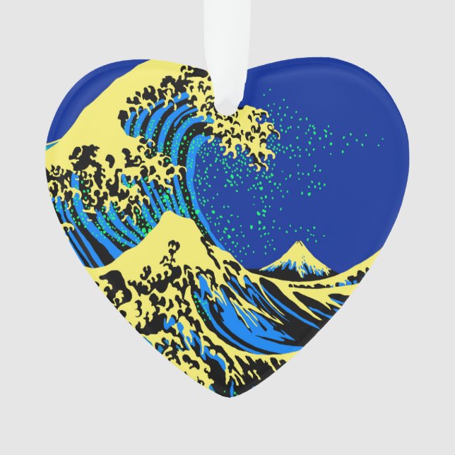 The Great Hokusai Wave in Vibrant Pop Style Ornament (Front)
